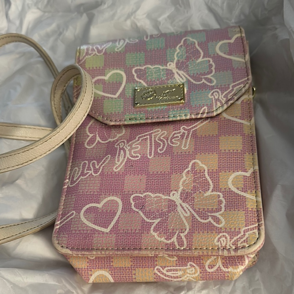Betsey Johnson Pink Butterfly Crossbody Bag